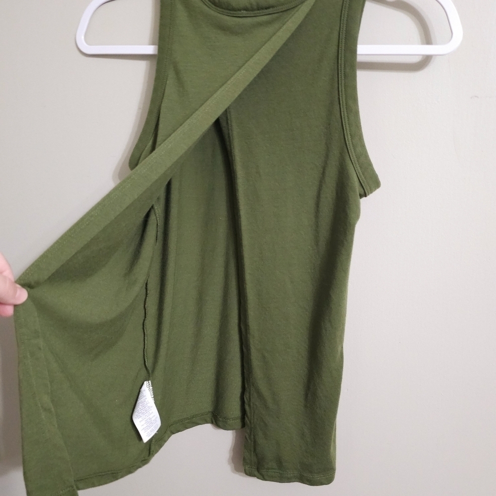 J. Crew Factory Open Back Tank Olive Green size XXS - Picture 4 of 8